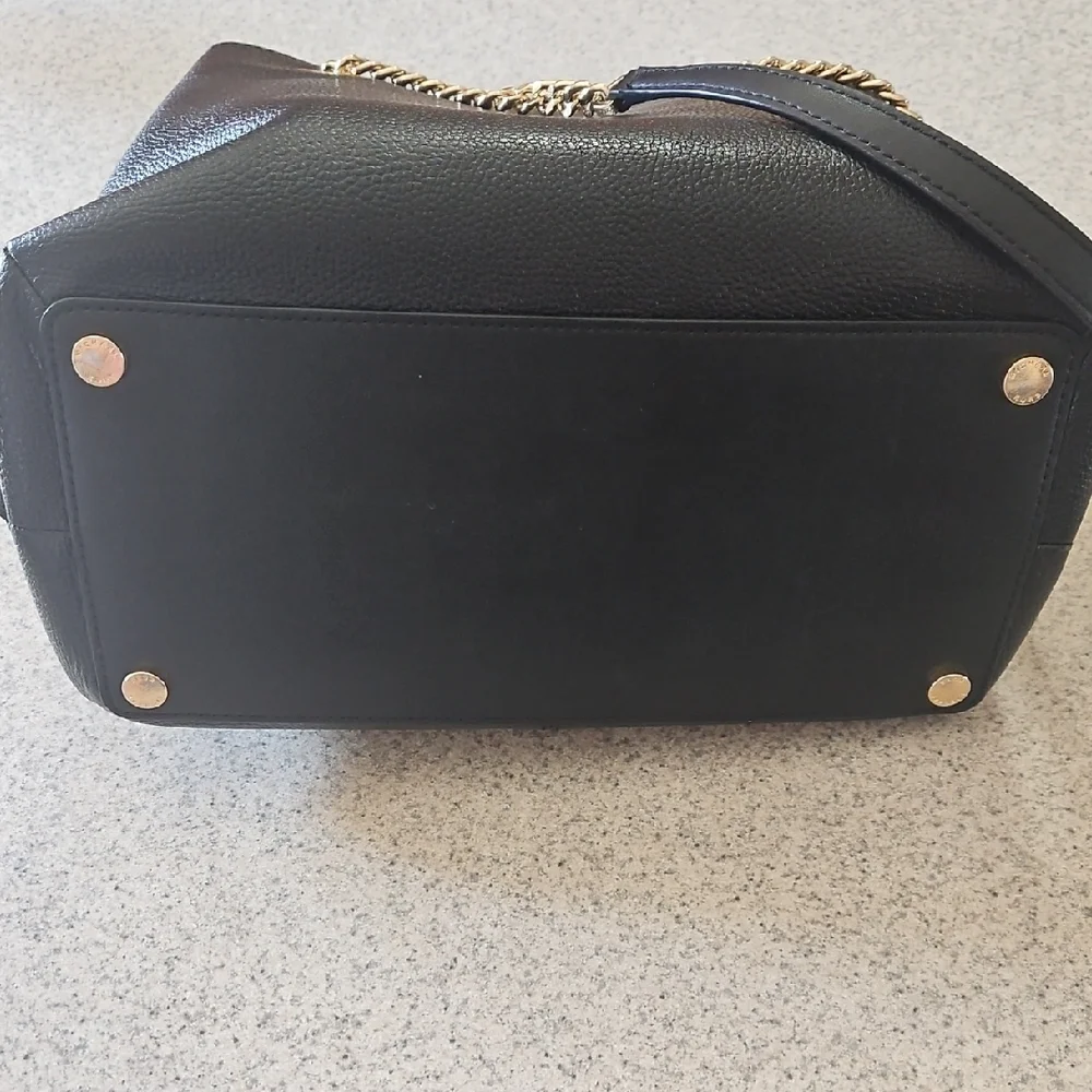 Michael Kors Black Shoulder Bag with Gold Accents - Picture 8 of 8